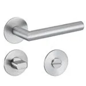 MeinTürgriff Drückergarnitur Toulouse Flachrosette Edelstahl matt Türdrücker  WC