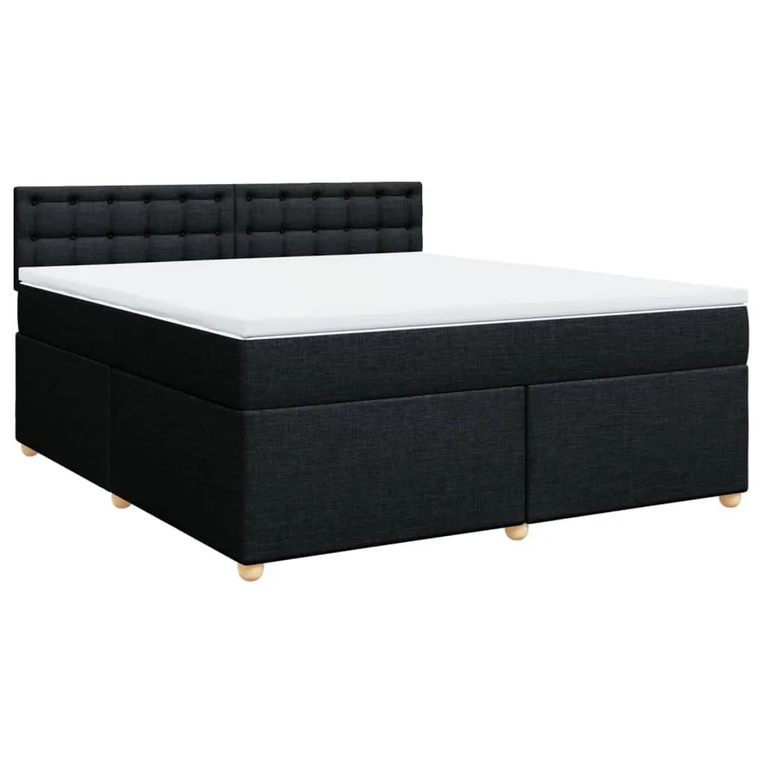 vidaXL Boxspringbett mit Matratze Schwarz 180x200 cm Stoff 3286775 günstig online kaufen