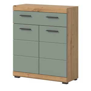 Inn.Furn Badezimmer Kommode in Grün und Eiche 74 x 88 cm Shawn