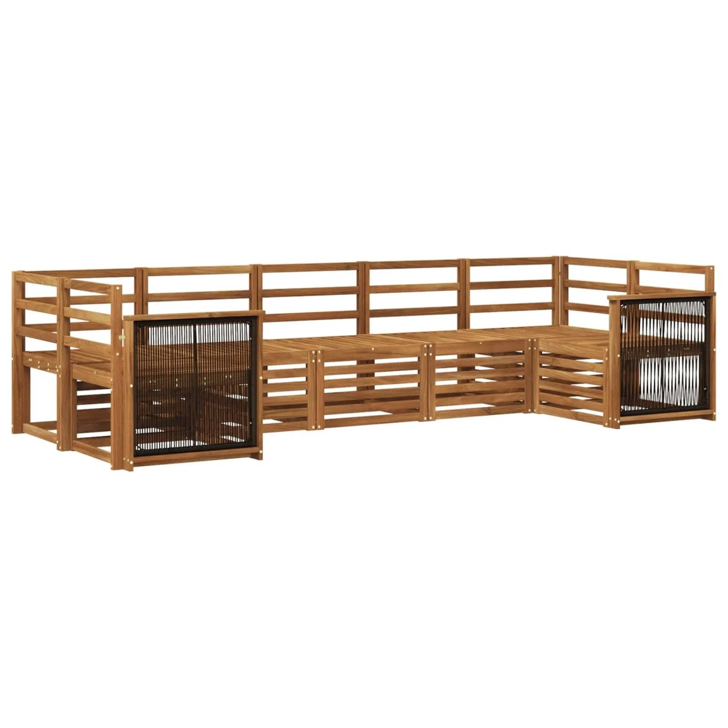 vidaXL Ecksofa Set 6 Stk Natur Massivholz Akazie 3384800