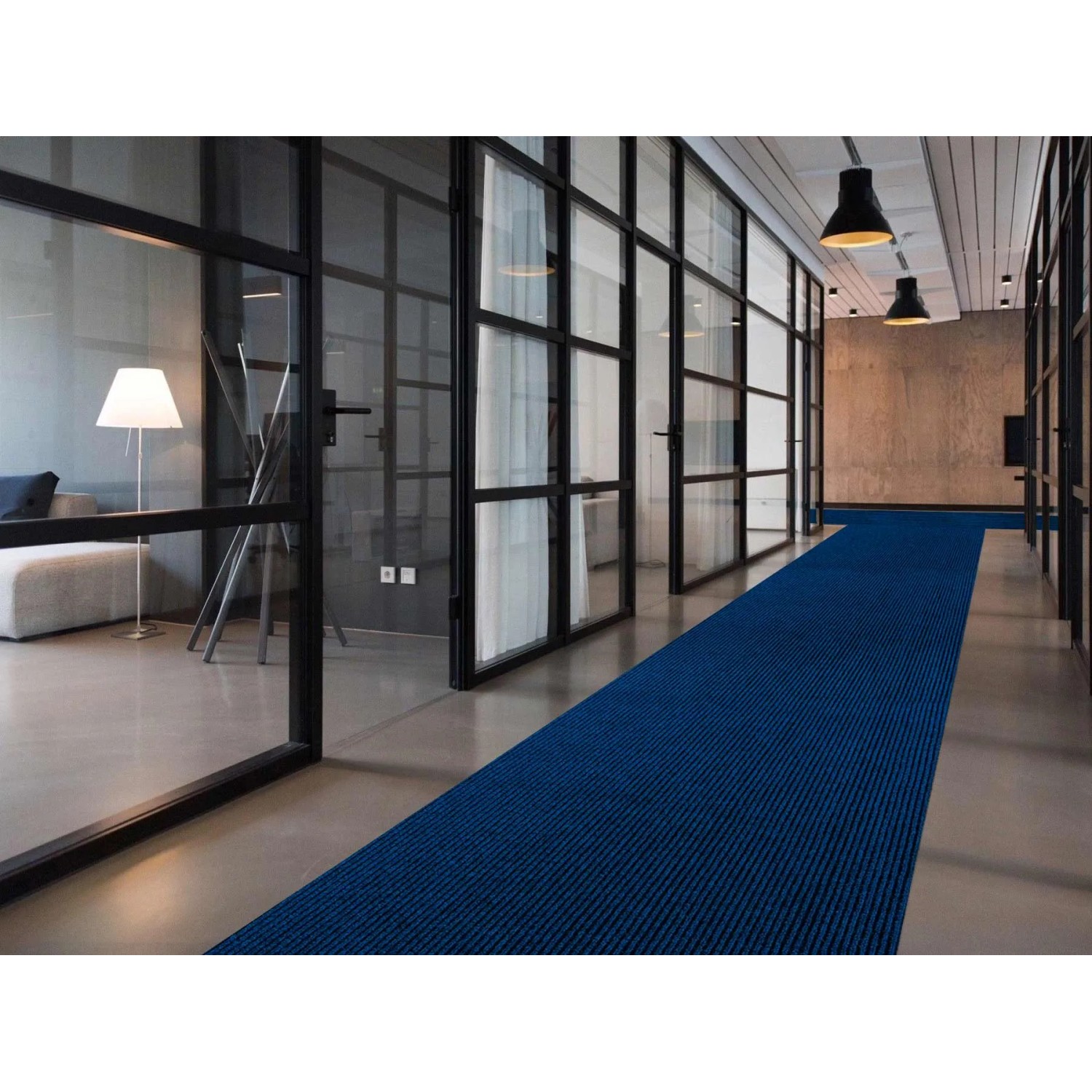 Blauer Primaflor Sauberlauf Magnum Teppichläufer im Flur, 2,00m x 7,00m.