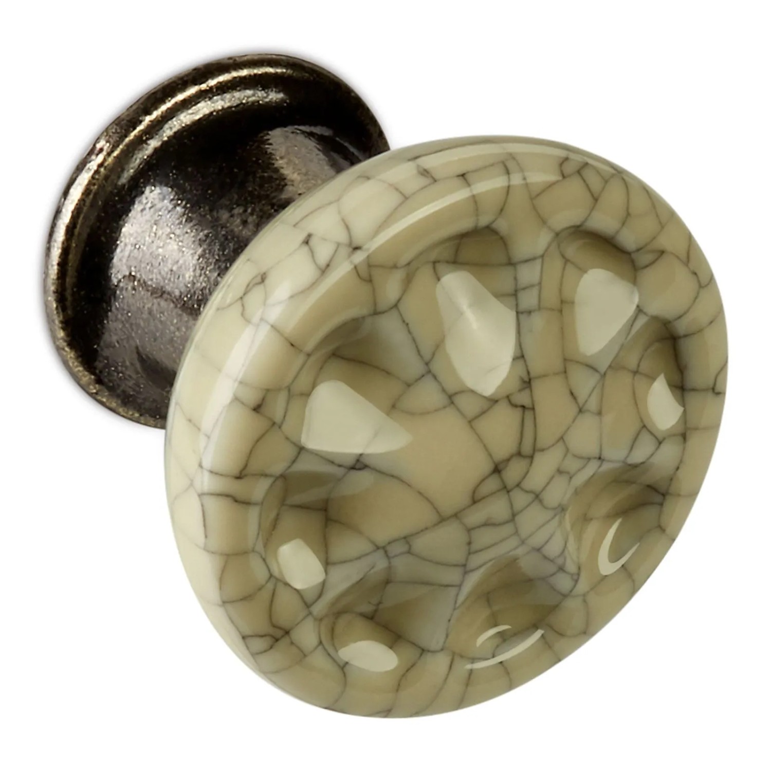 SOTECH Porzellanknopf META Ø33 mm Bronzeoptik Krakeliert
