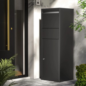 Wiltec Paketkasten Briefkasten Schwarz 460X450X1400Mm Paketbox Zuhause Päckchen