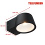 Schwarze Telefunken LED-Außenwandleuchte, IP54, 5,5 x 9,5 x 13 cm. Wandlampe für den Außenbereich.