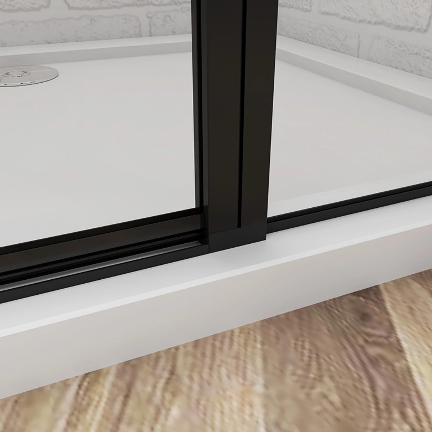 Duschparadies  Duschtür 100 x 185cm Drehtür 6mm Nano Glas Nischentür Duschabtrennunge Duschwand Schwarzrahmen_7