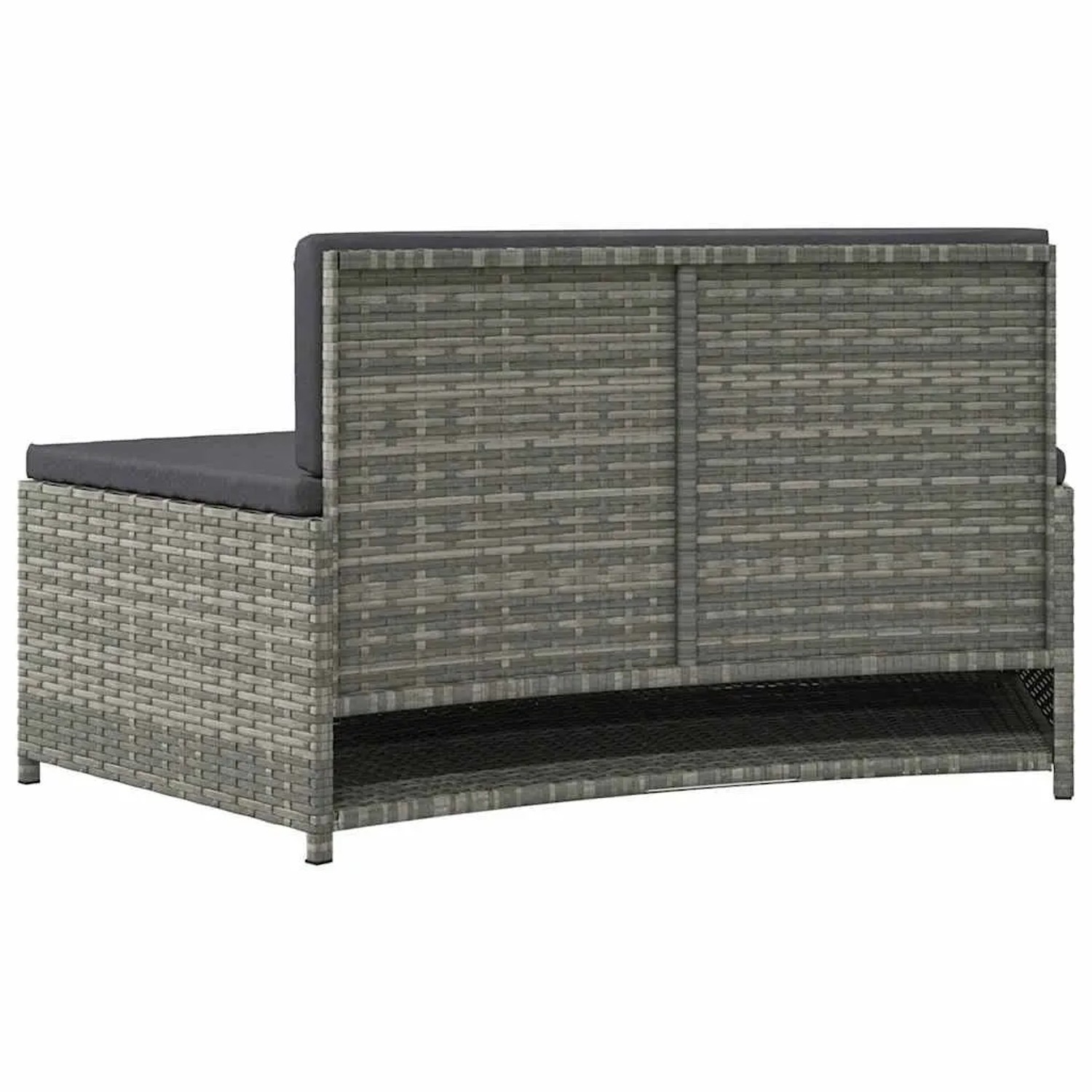 vidaXL Whirlpool-Bänke mit Auflagen 2 Stk Grau Poly Rattan 362263_7