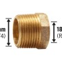 Gewinde-Reduzierstück aus Rotguss, 18,6 mm (Rp 1/2) x 26,4 mm (R 3/4) für Gewindefittings.