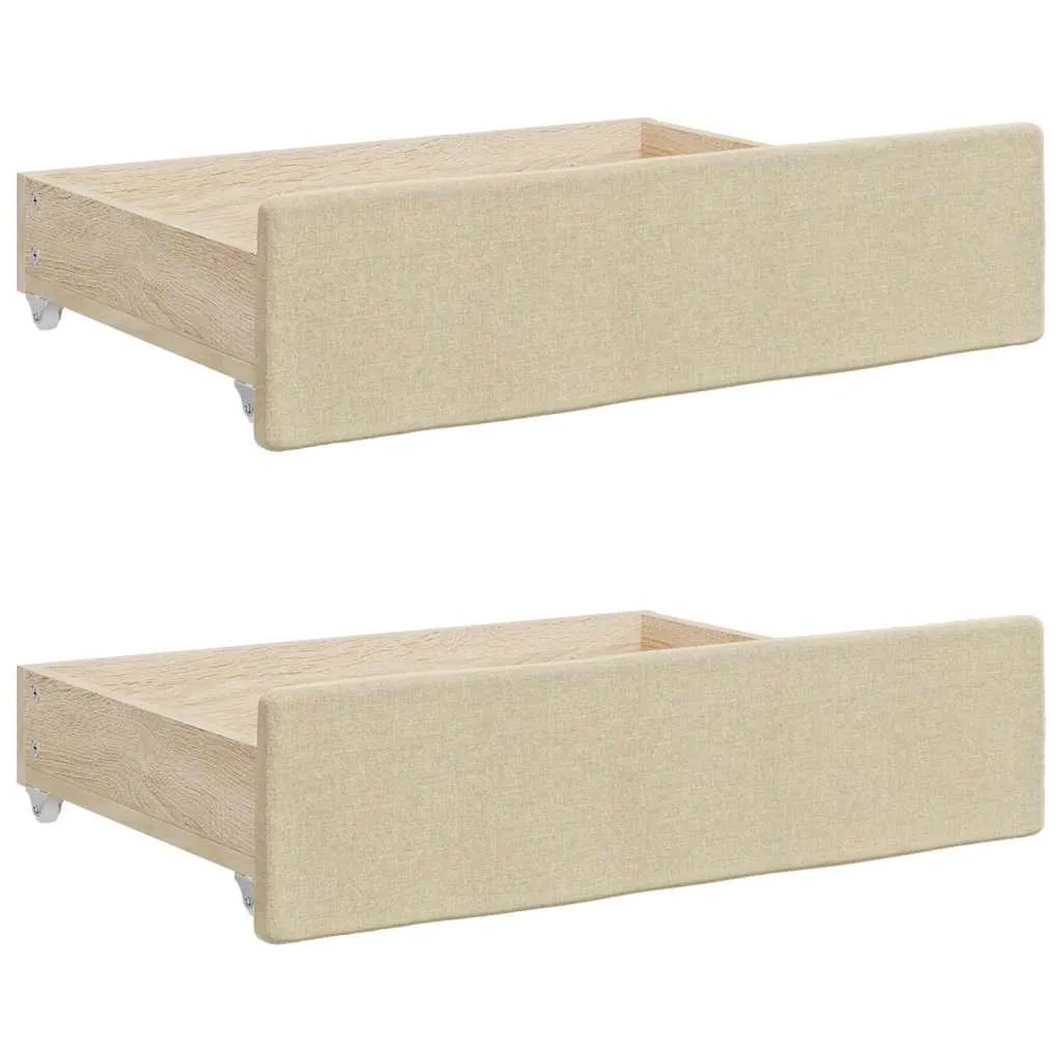 vidaXL Bettschubladen 2 Stk Creme Holzwerkstoff und Stoff 833914