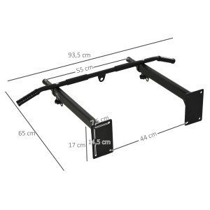 HOMCOM Klimmzugstange Stahl schwarz mit Ösen für Boxsack, max. 150 kg Belastbarkeit.