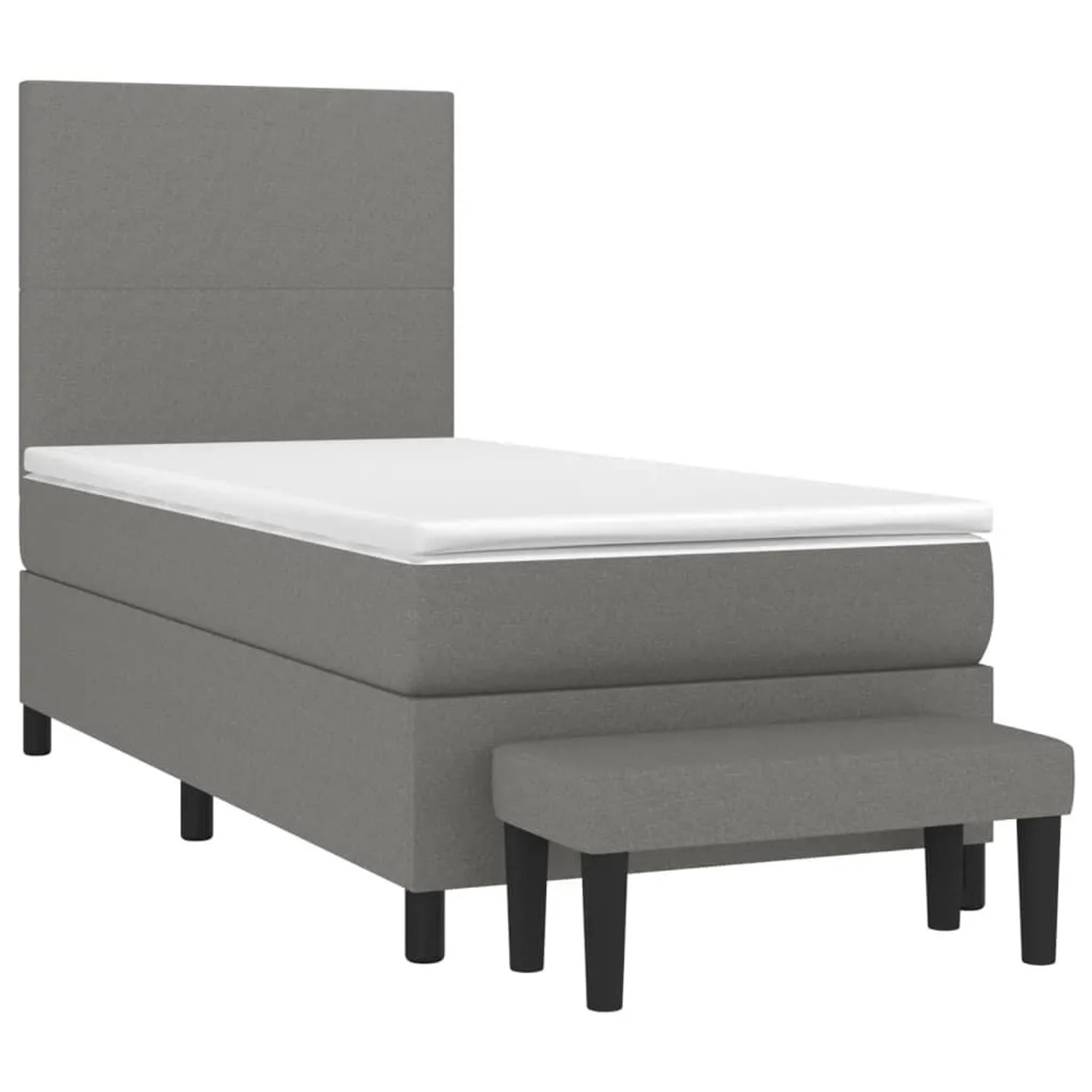vidaXL Boxspringbett mit Matratze Dunkelgrau 90x190 cm Stoff 3136398 günstig online kaufen