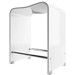 Weißer Schulte Duschsitz aus Acryl, Badhocker mit Gummifüßen für Bad und Dusche.