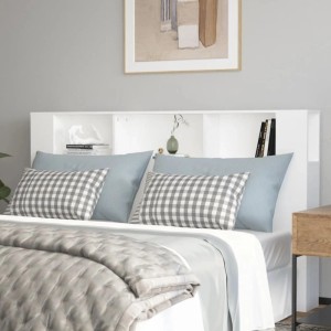 vidaXL Kopfteil mit Ablagen Weiß 180x18,5x104,5 cm 811943