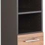 Held Möbel Hochschrank Molina, 30 cm, Wotaneiche/Graphitgrau, Bad-Hochschrank mit Schublade und offenen Fächern.