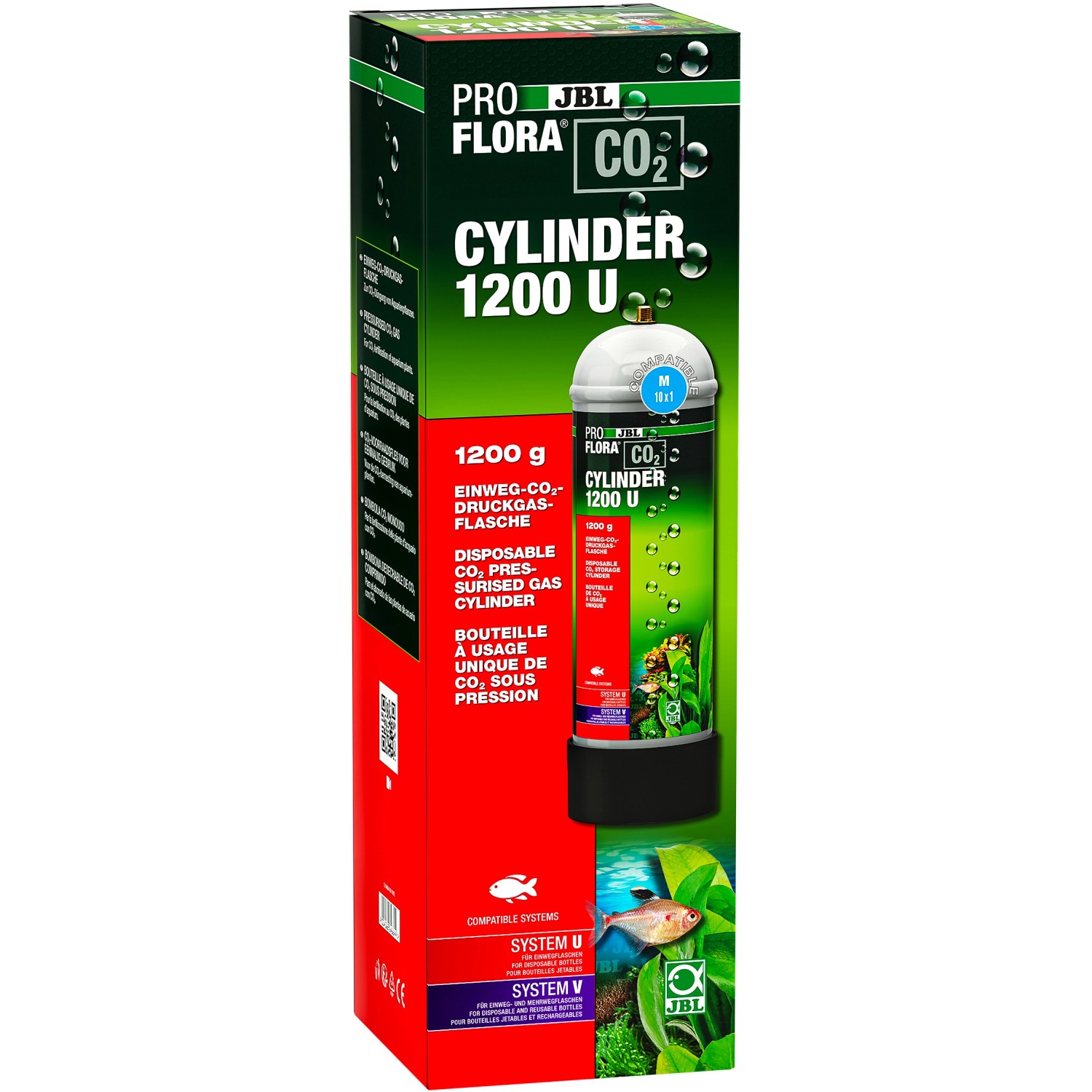 JBL Aquarium-Einweg-CO²-Druckgasflasche Proflora Cylinder 1.200 U