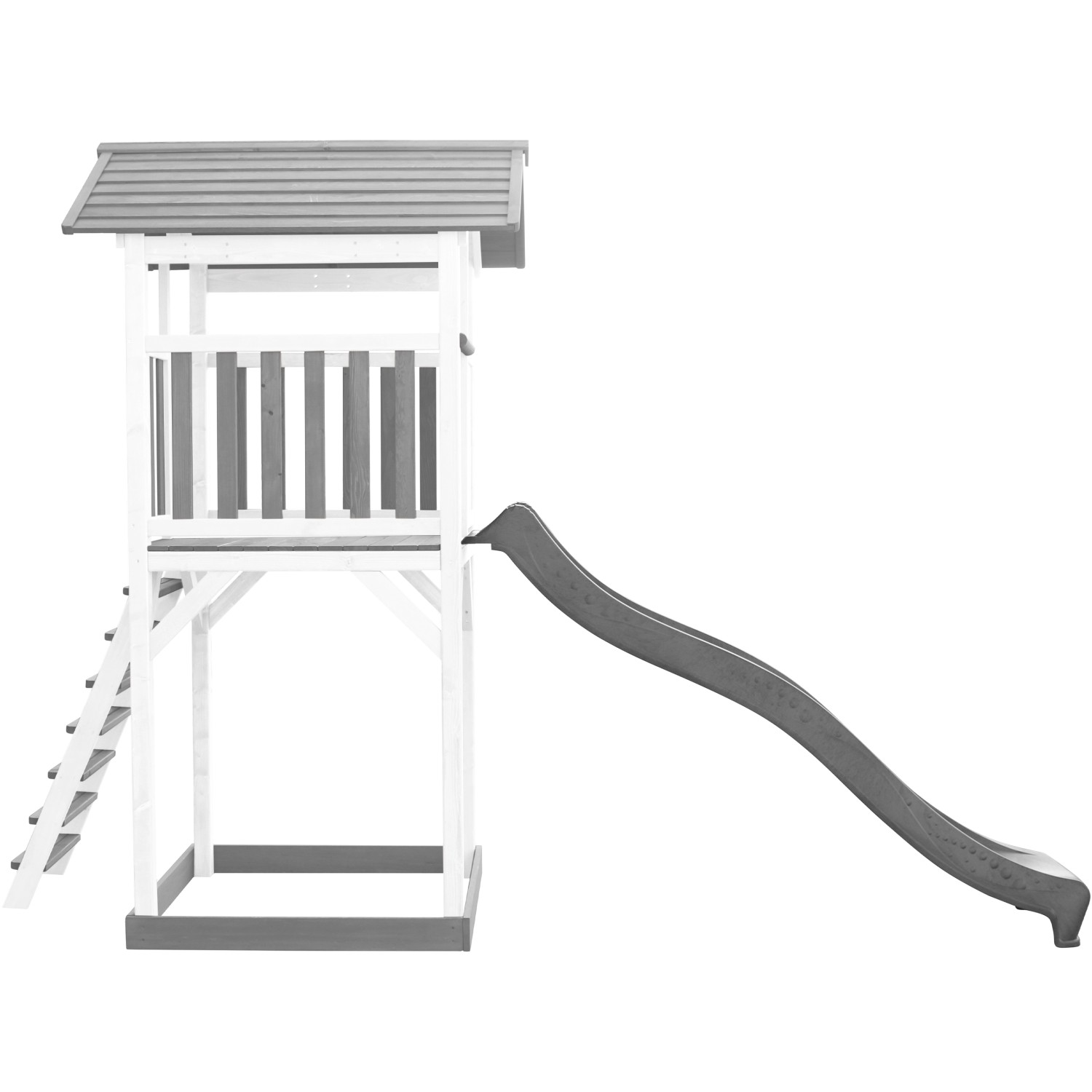 Axi Beach Tower Spielturm mit grauer Rutsche, Leiter und Sandkasten. Ideal für Kinder ab 3 Jahren.