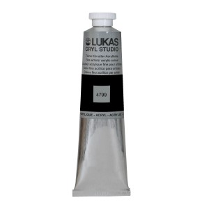 Tube Lukas Cryl Studio Premium Acrylfarbe, Eisenoxidschwarz, 75ml.