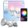 Philips Hue GU10 Leuchtmittel 2er Set mit Farbwahl und App-Steuerung.