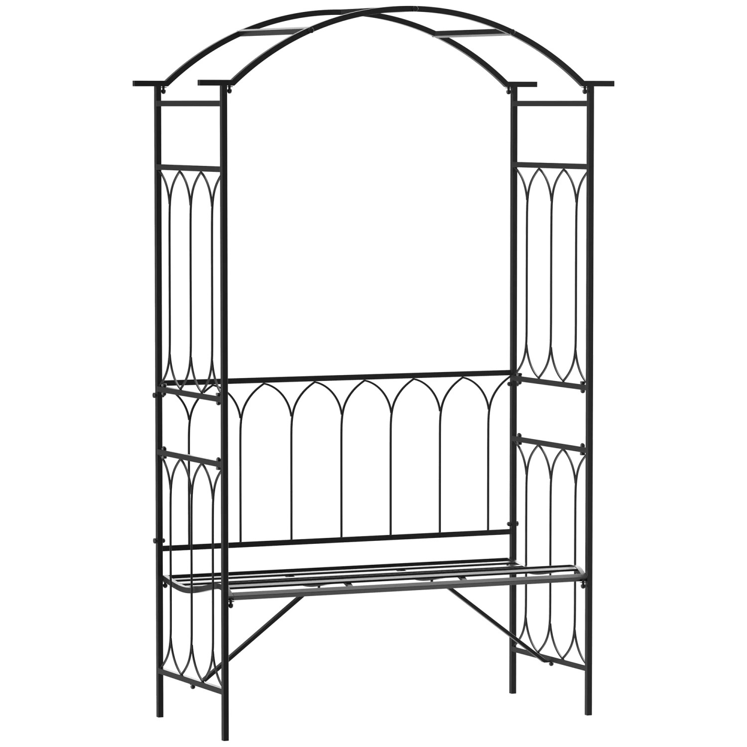Outsunny Rankgitter Metall B115 x T50 x H203 cm Schwarz