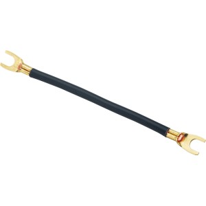 Flexible Verdrahtungsbrücke, 10 mm², 265 mm mit Gabelschuhen für Verteiler-Zubehör.