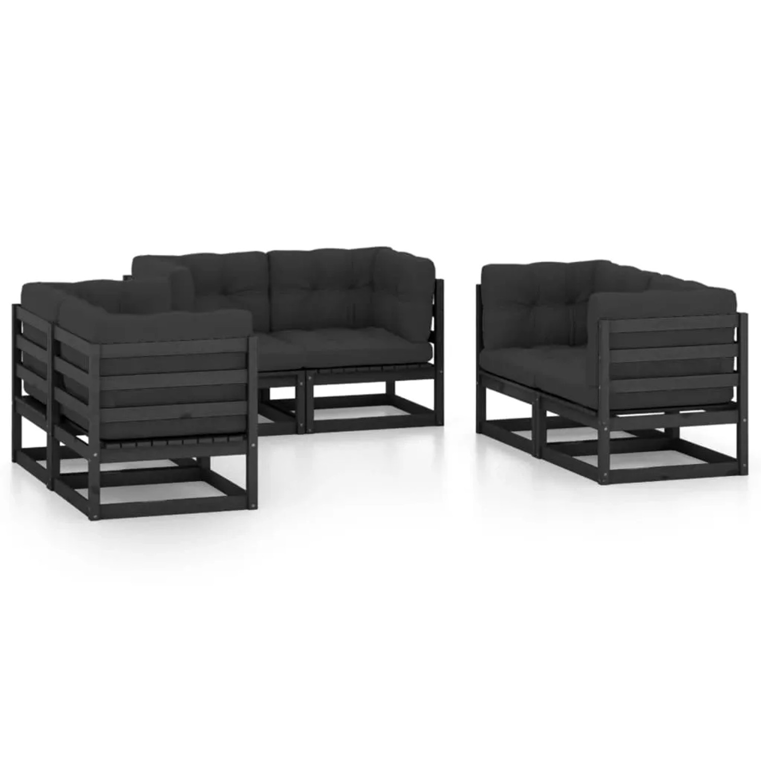 vidaXL 6-tlg Garten-Lounge-Set mit Kissen Kiefer Massivholz Modell 37