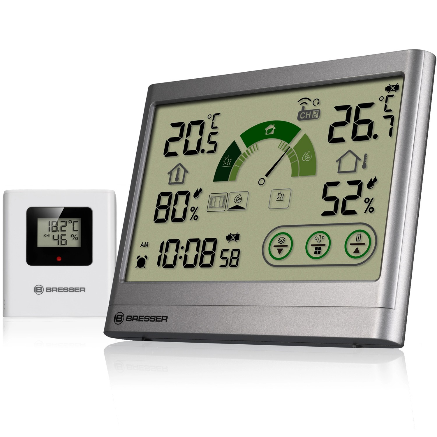 Bresser Thermo-Hygrometer mit Lüftungsempfehlung VentAir H Anthrazit