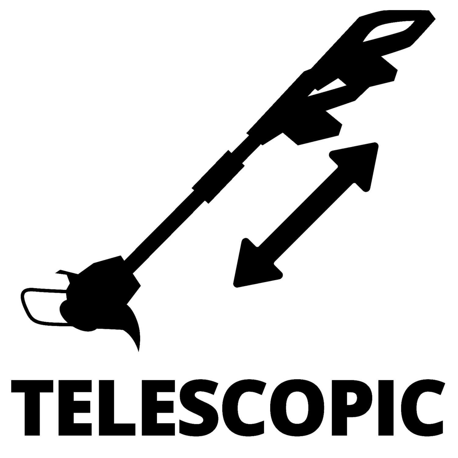 Symbol für einen Akku-Rasentrimmer mit Teleskopstiel zur individuellen Anpassung.