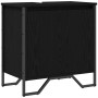 vidaXL Waschbeckenschrank in Schwarz Eichen-Optik, 60x35x60 cm, mit zwei Türen und Metallgestell.
