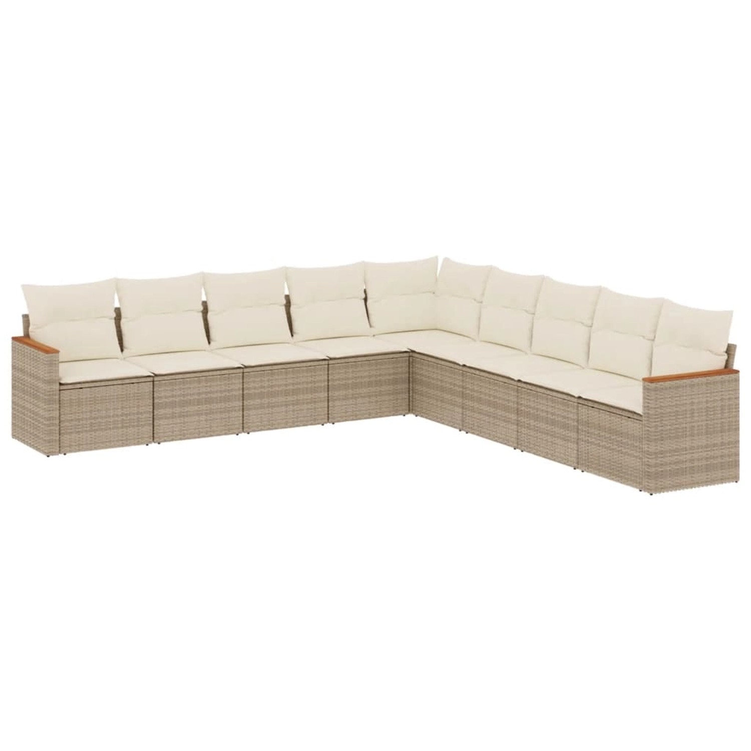 vidaXL 9-Tlg Garten-Sofagarnitur mit Kissen Beige Poly Rattan 3226058 günstig online kaufen