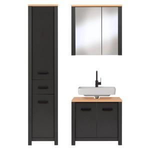 Veneto Badmöbel-Set Anthrazit 182 x 40 x 197 cm