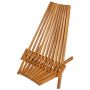 Klappbarer Gartenstuhl aus hellem Akazienholz mit Lattenrost-Design, Teil des Beliani Bistro Sets BELLANO.