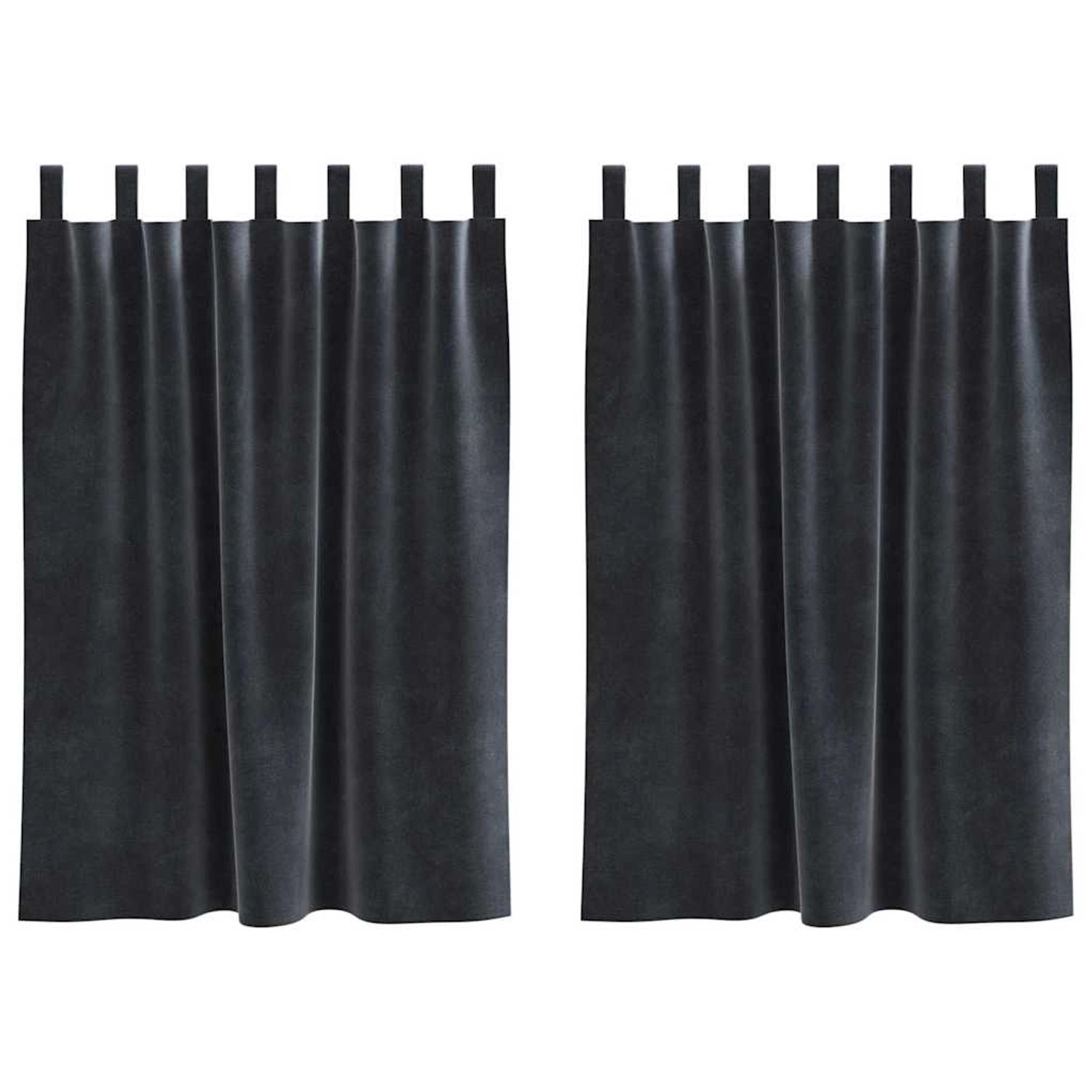 vidaXL Vorhänge 2 Stk Dunkelgrau 140 x 140 cm Samt 4107233 günstig online kaufen