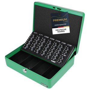 HMF 10015-06 Geldkassette Münzzählbrett 30 x 24 x 9 cm Grün