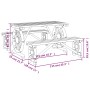 vidaXL 3-tlg. Garten-Essgruppe aus Tannenholz im Wagenrad-Design, bestehend aus Tisch und 2 Bänken.