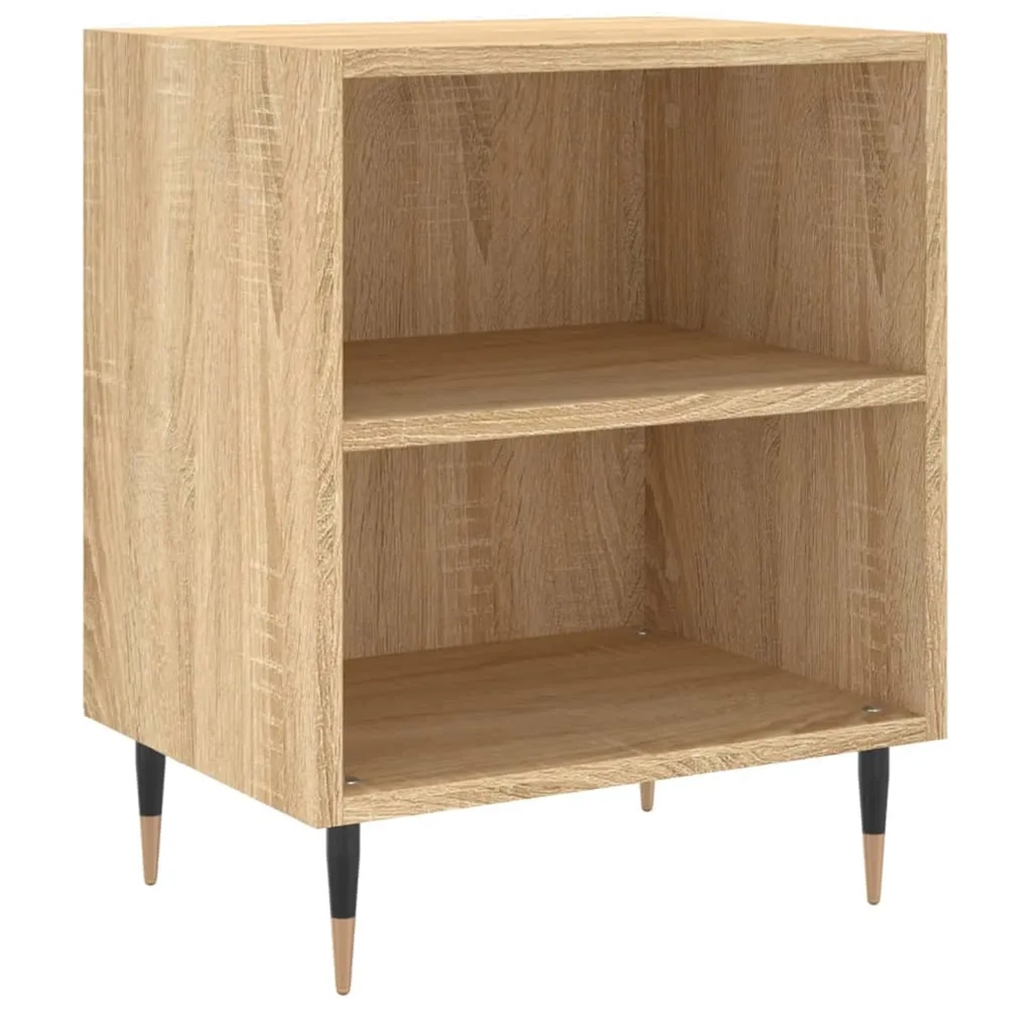 vidaXL Nachttisch 2er Set, Sonoma-Eiche, Holzwerkstoff, mit 2 Fächern für Schlafzimmer.
