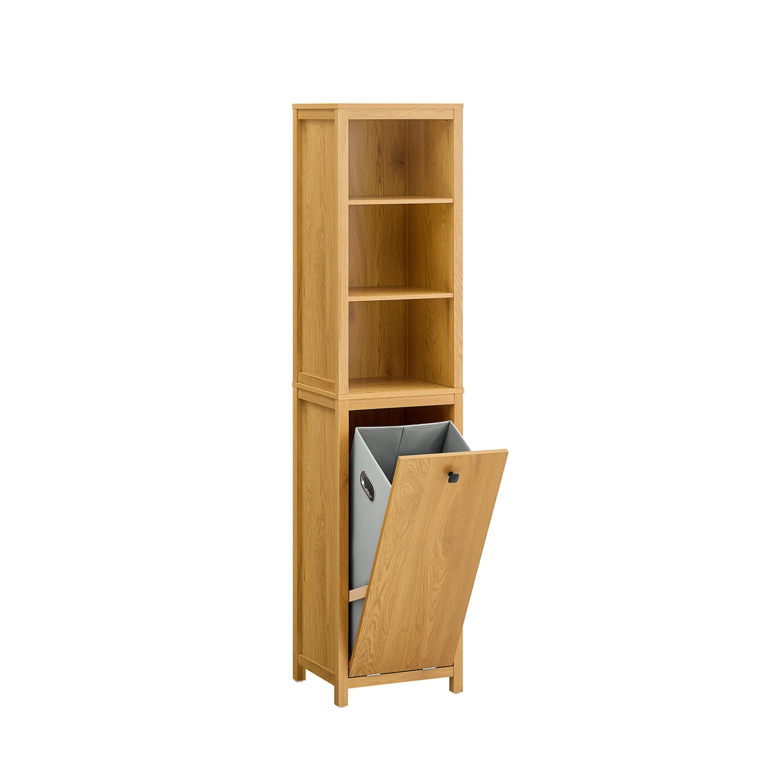 SoBuy Hochschrank Badschrank mit Wäschesack Wäscheschrank Badregal BZR95-SN günstig online kaufen