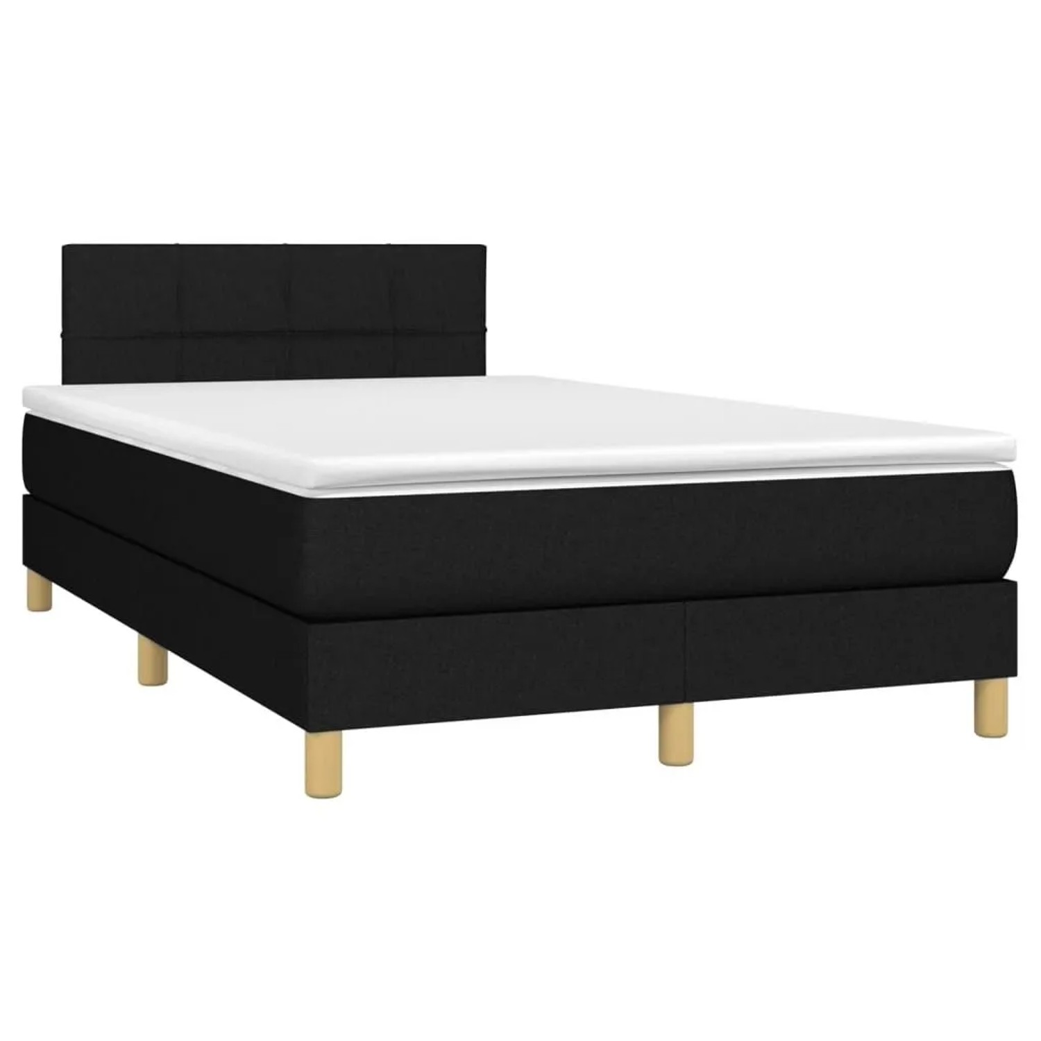 vidaXL Boxspringbett mit Matratze & LED Schwarz 120x200 cm Stoff 3133703 günstig online kaufen