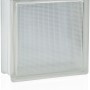 Weißer Glasstein Samba, 19x19x8 cm, einseitig satiniert für mehr Privatsphäre.