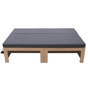 Monstershop Camper Van Bett mit grauem Kissen, ausziehbares Schlafsofa für Camping & Zubehör.