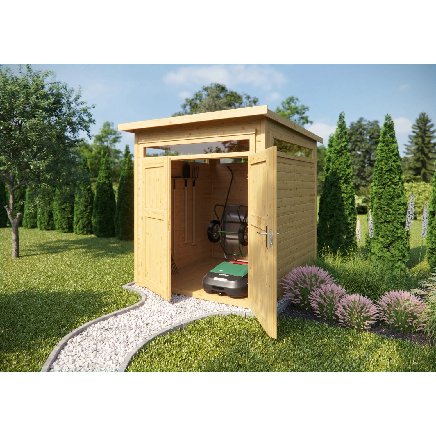 Weka HolzGartenhaus Gartenhaus 265 Flachdach Unbehandelt 250 cm kaufen