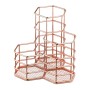Relaxdays Pinselhalter Eisen Rosegold Mit 3 Fächern 12,5 cm x 12 cm x 12,5 cm 0,2 kg