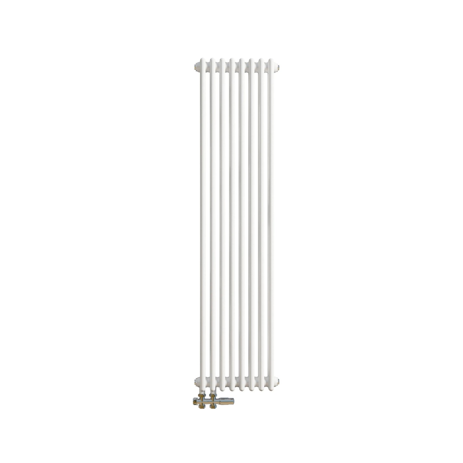 Duschparadies 2 Säulen Traditioneller Heizkörper in Gusseisen-Optik 1500x380mm 978W für Warmwasserbetrieb Weiß