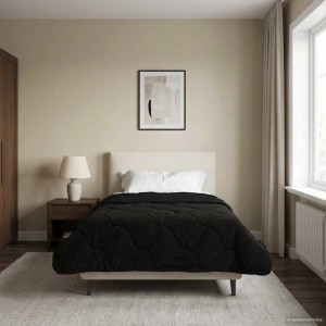 vidaXL Sommerdecke Schwarz 140 x 200 cm Mikrofaser und Teddy-Fleece 42026182