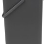 Brabantia Mülleimer Sort & Go, 16 l, Grau, mit Deckel und Tragegriff, zur Wandmontage oder freistehend.