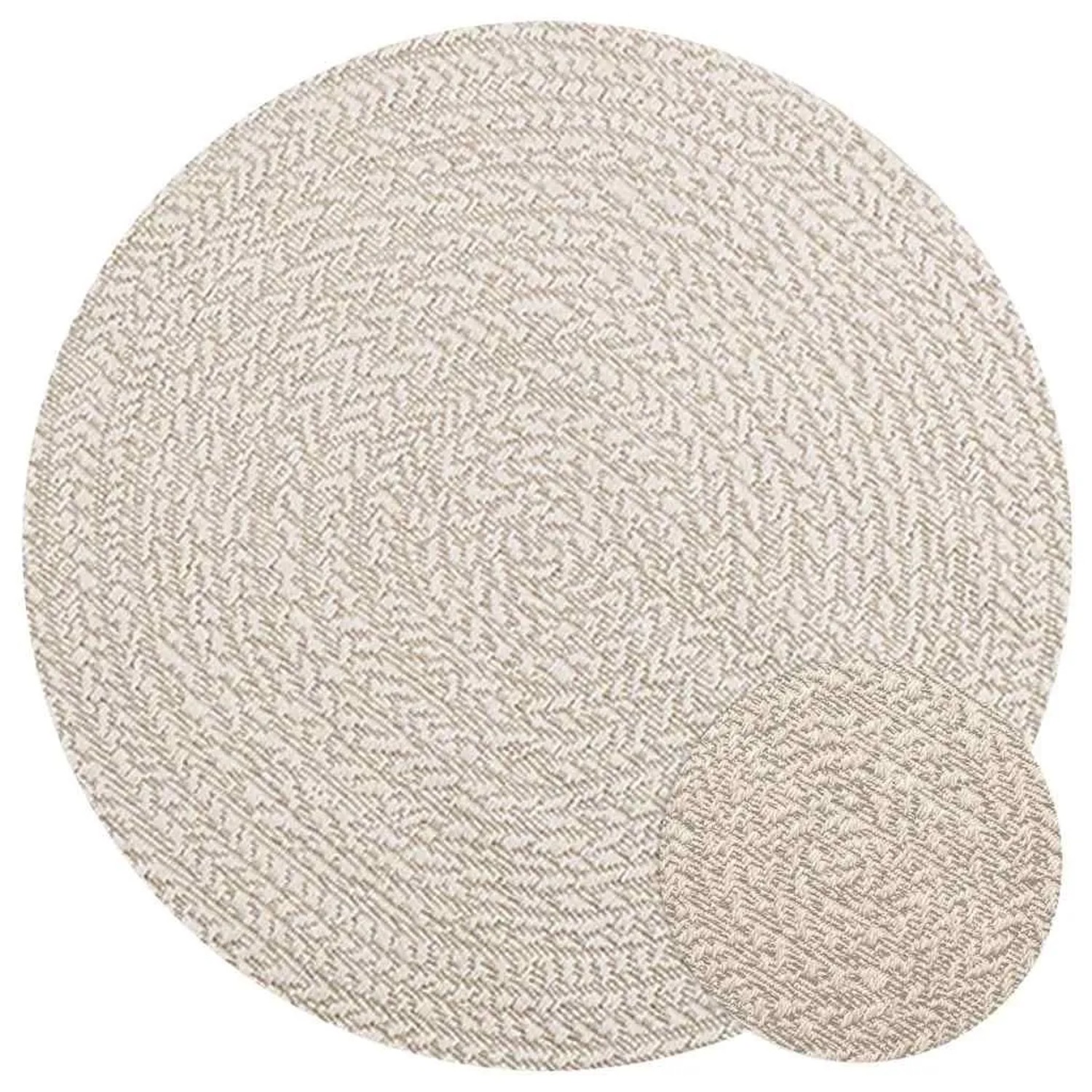 vidaXL Teppich ZIZUR Creme Ø 90 cm Jute-Optik Indoor und Outdoor 4010384 günstig online kaufen