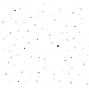 Vliestapete mit bunten Punkten auf weißem Grund, geeignet für Kinderzimmer.