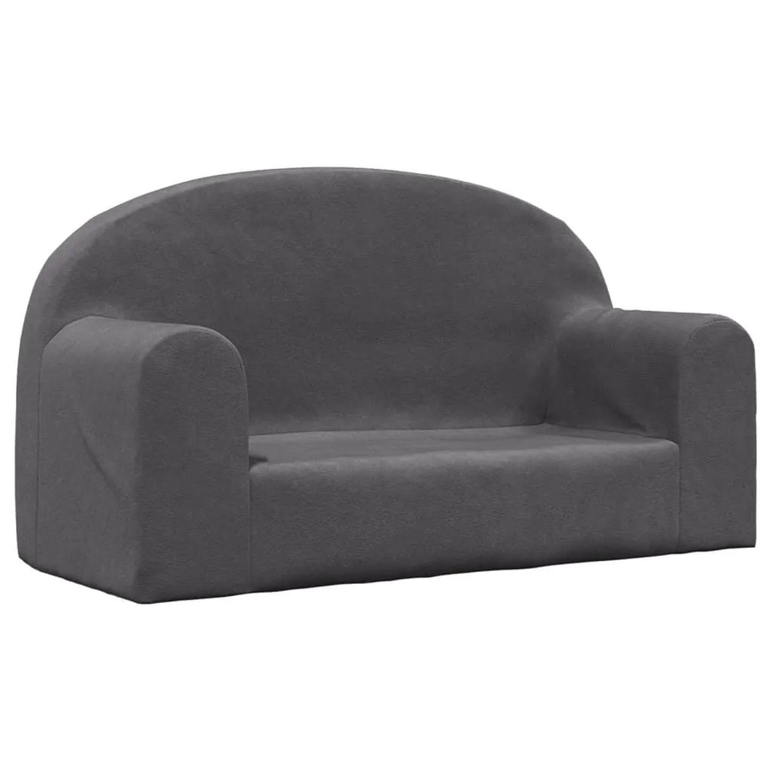 vidaXL Kindersofa 2-Sitzer Anthrazit Weich Plüsch 357012
