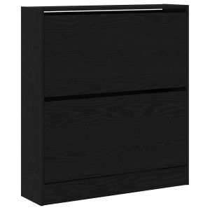 vidaXL Schuhschrank Schwarze Eiche 80 x 21 x 87,5 cm Holzwerkstoff 862216