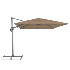Greige Doppler Active II Ampelschirm, 350x260cm, rechteckig, mit stabilem Aluminiumgestell. Ideal für Garten & Terrasse.