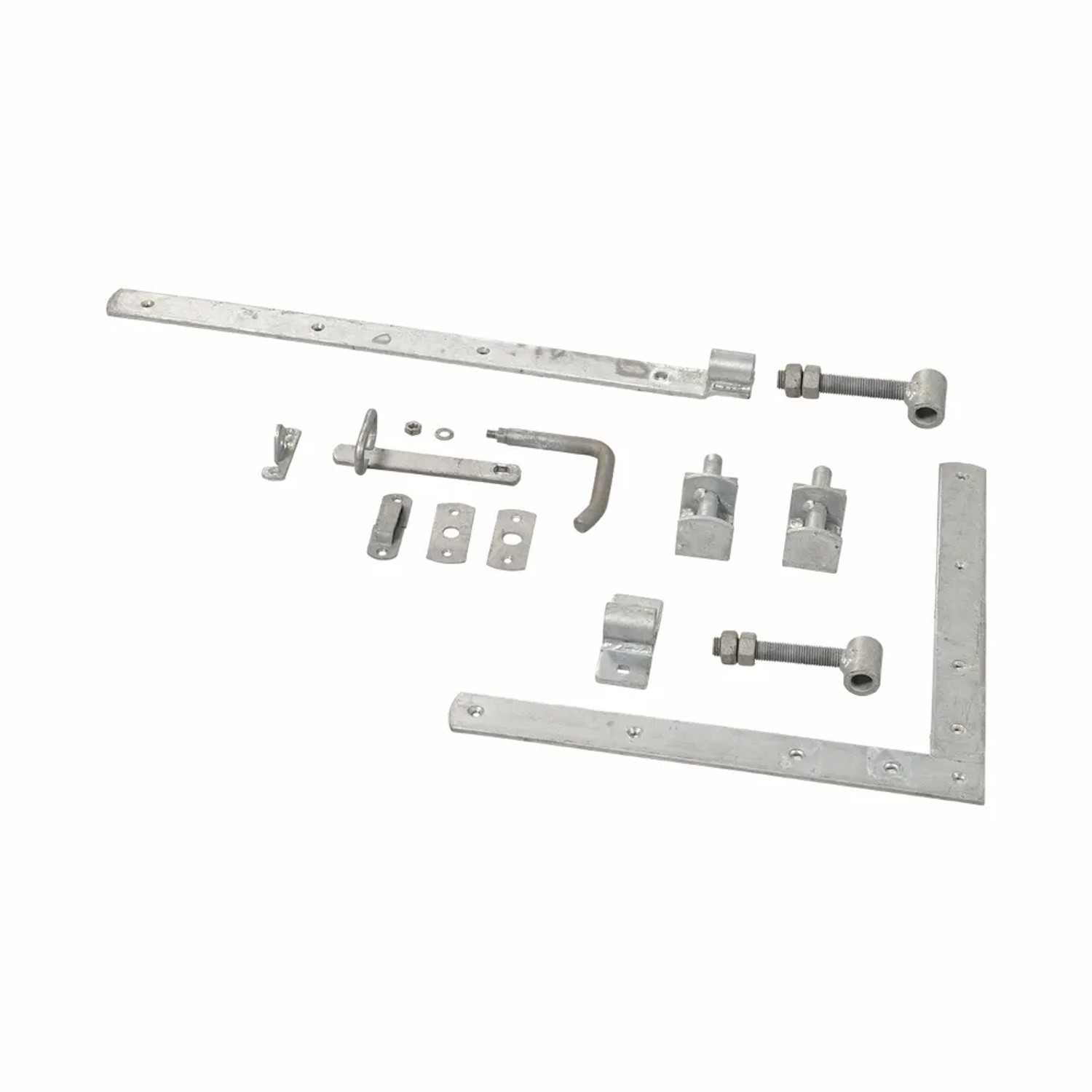 Beschläge für Decora Gartentor aus Nadelholz, weiß, inklusive Schrauben und Winkel.