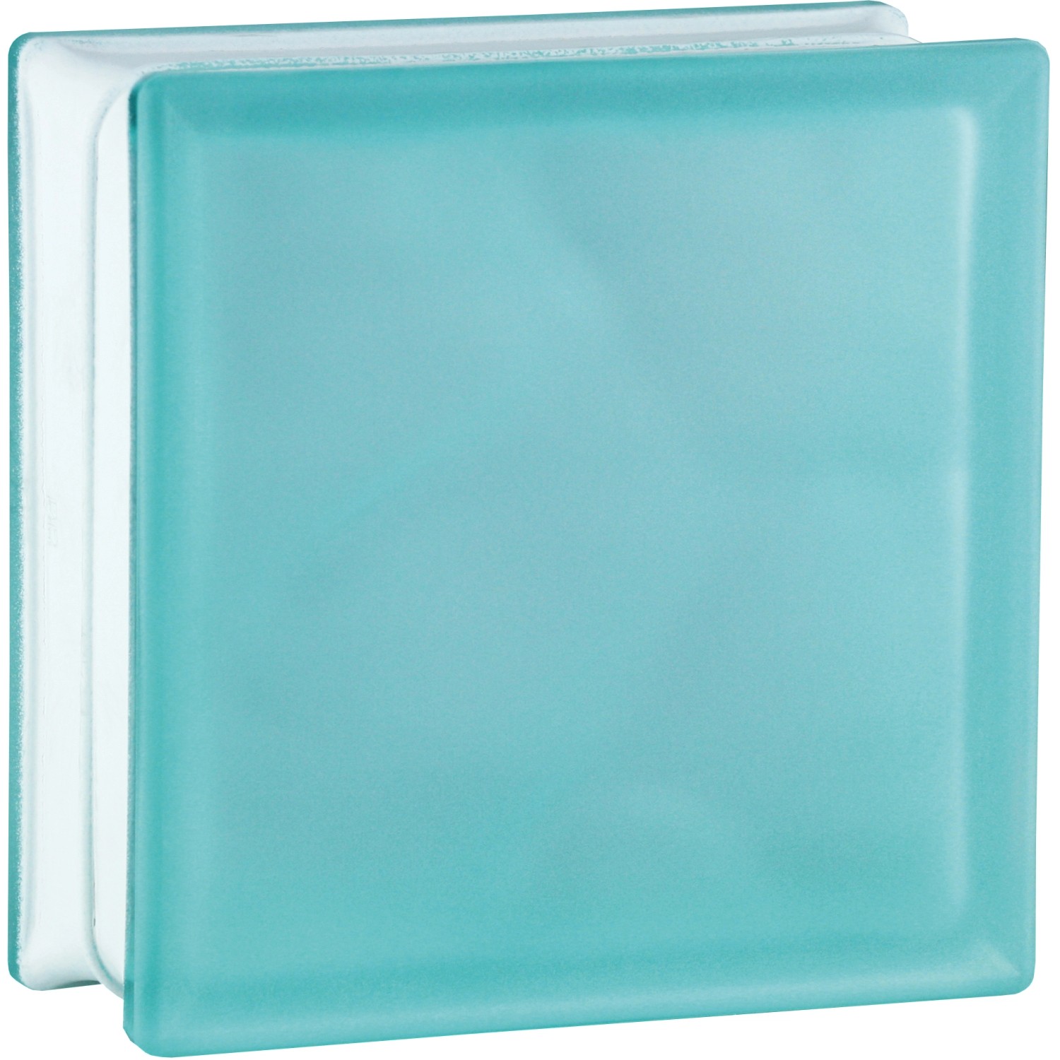 BM Glasstein Wolke Türkis 2-Seitig Satiniert 19 cm x 19 cm x 8 cm